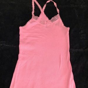 No Boundaries Pink Lace Tank Top